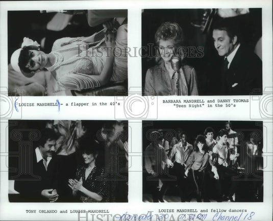 Press Photo Louise Mandrell, Barbara Mandrell, Danny Thomas and Tony Orlando. - Historic Images
