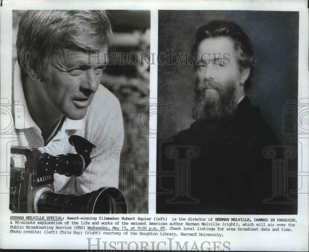 1985 Press Photo Filmmaker Robert Squier directing "Herman Melville," U.S.- Historic Images