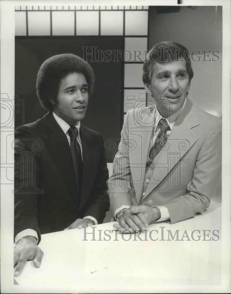 1977, Bryant Gumbel &amp; Lee Leonard co-host &#39;Grandstand&quot; a sports show. - Historic Images