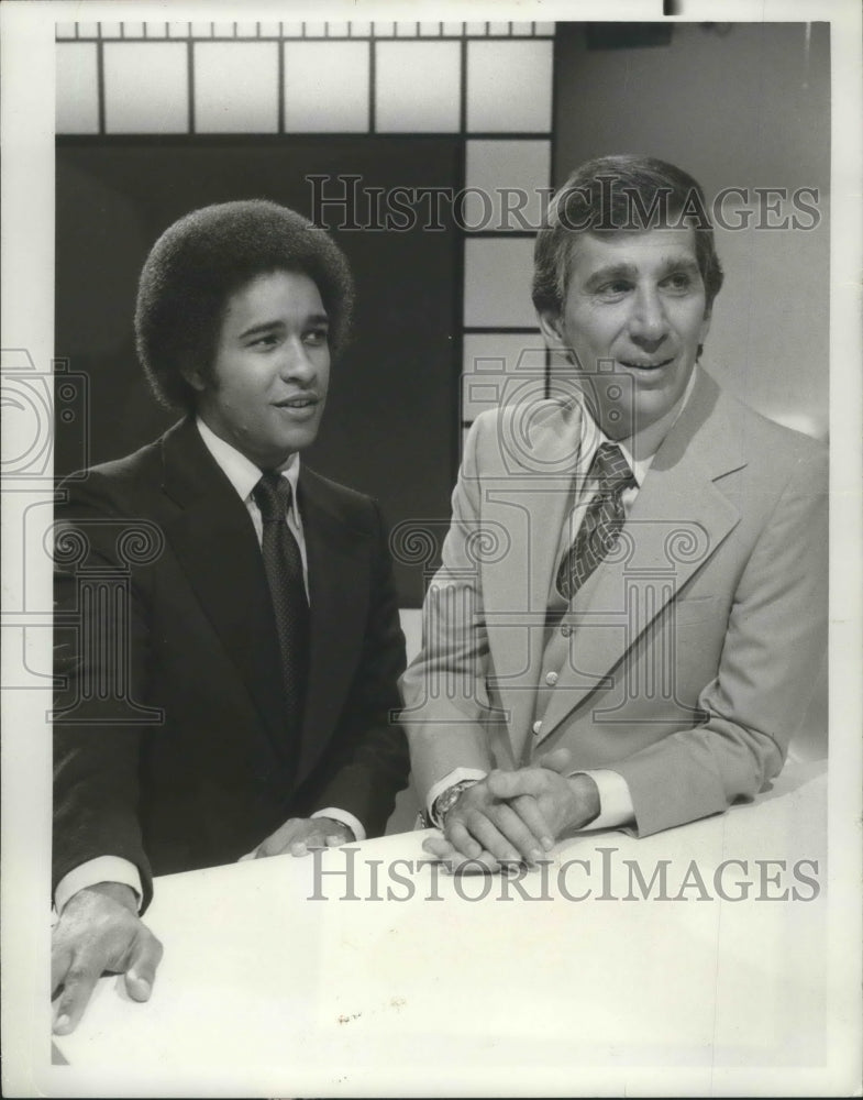 1977, Bryant Gumbel & Lee Leonard co-host 'Grandstand" a sports show. - Historic Images