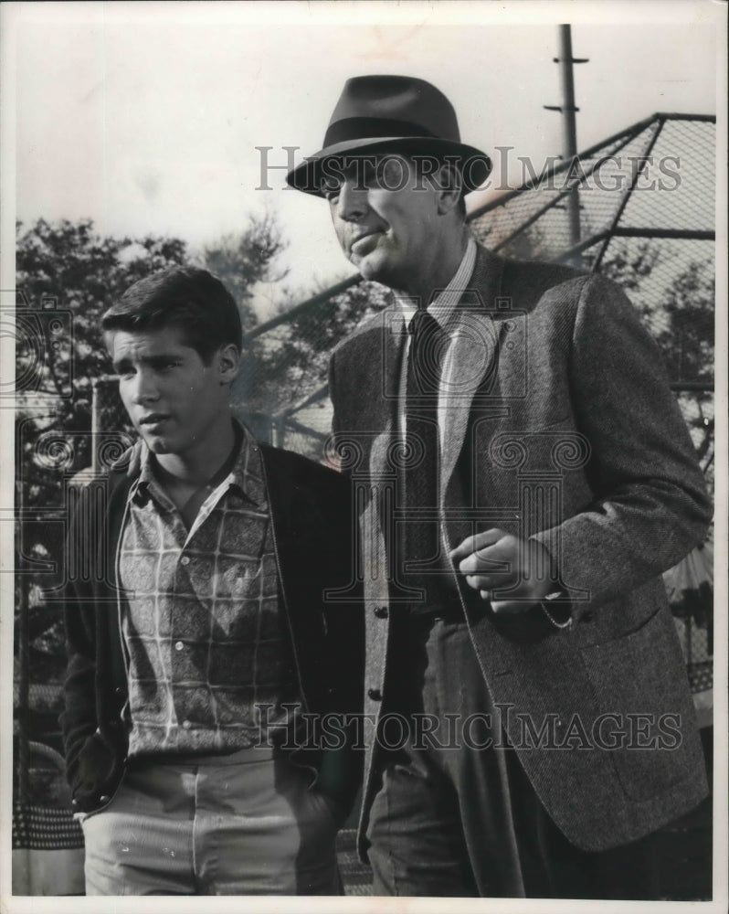 1962, Actor Don Grady, television dad, Fred MacMurray, My Three Sons - Historic Images