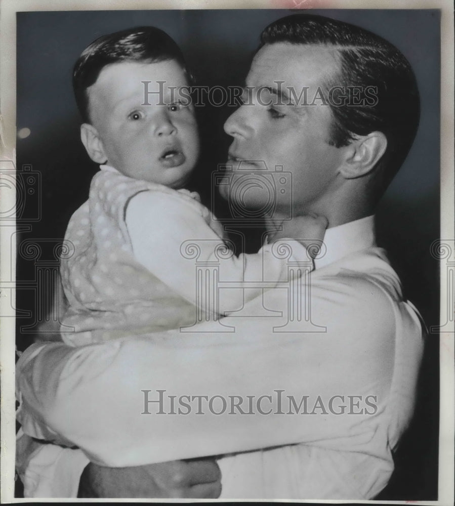 1966, Actor In 'Blue Light' Robert Goulet Holds Son Christopher - Historic Images