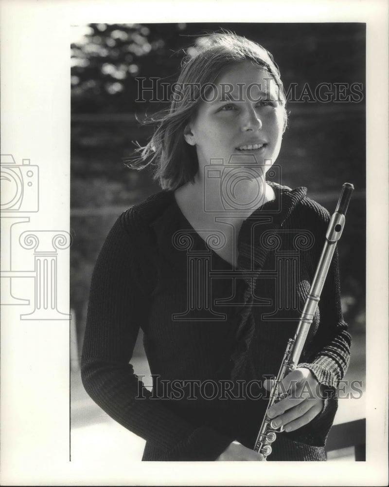 1977, Janet Millard, flute soloist in Milwaukee to play at Vogel Hall - Historic Images