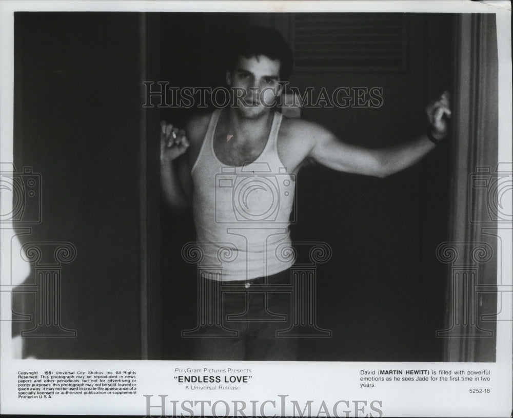 1981 Press Photo Martin Hewitt stars in "Endless Love" - mjp20173 - Historic Images