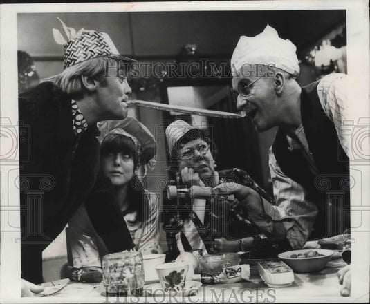 1972, Cast members in British TV's series "Till Death Us Do Part" - Historic Images
