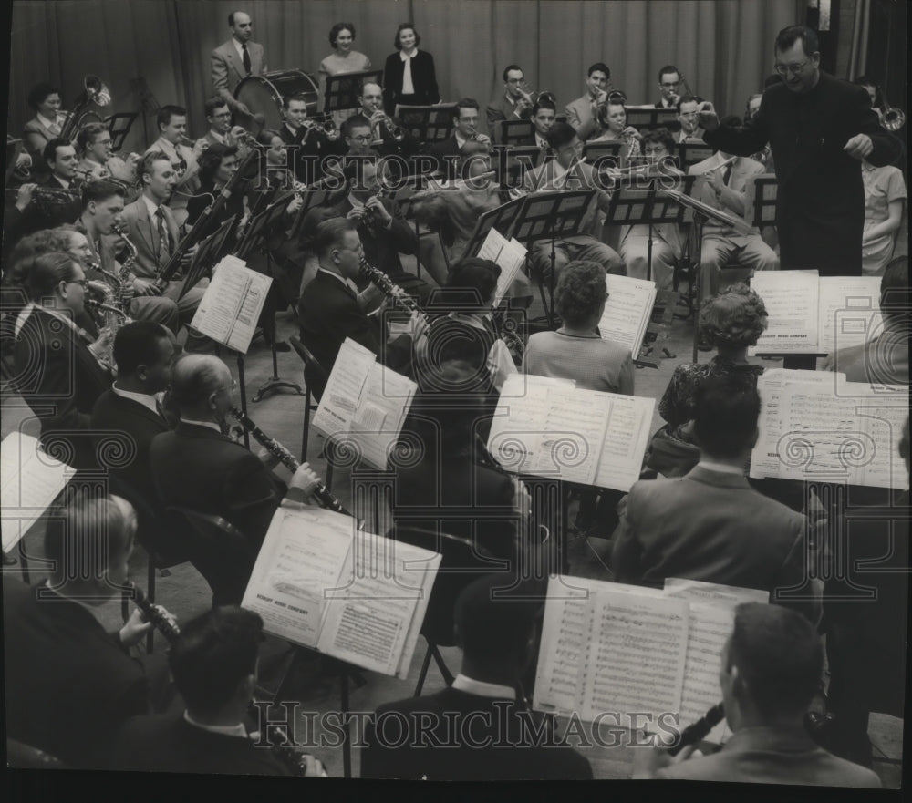 1952, Joseph Skornicka Directs Milwaukee Civic Band - Historic Images