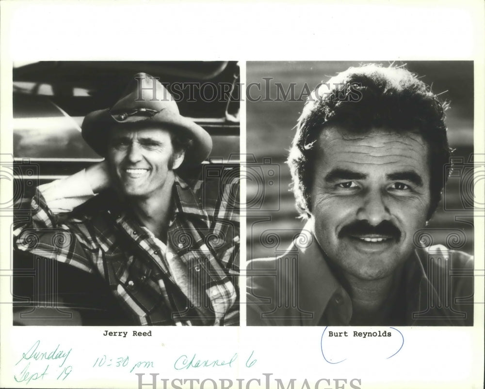 1985 Press Photo Jerry Reed and Burt Reynolds - mjp20357-Historic Images