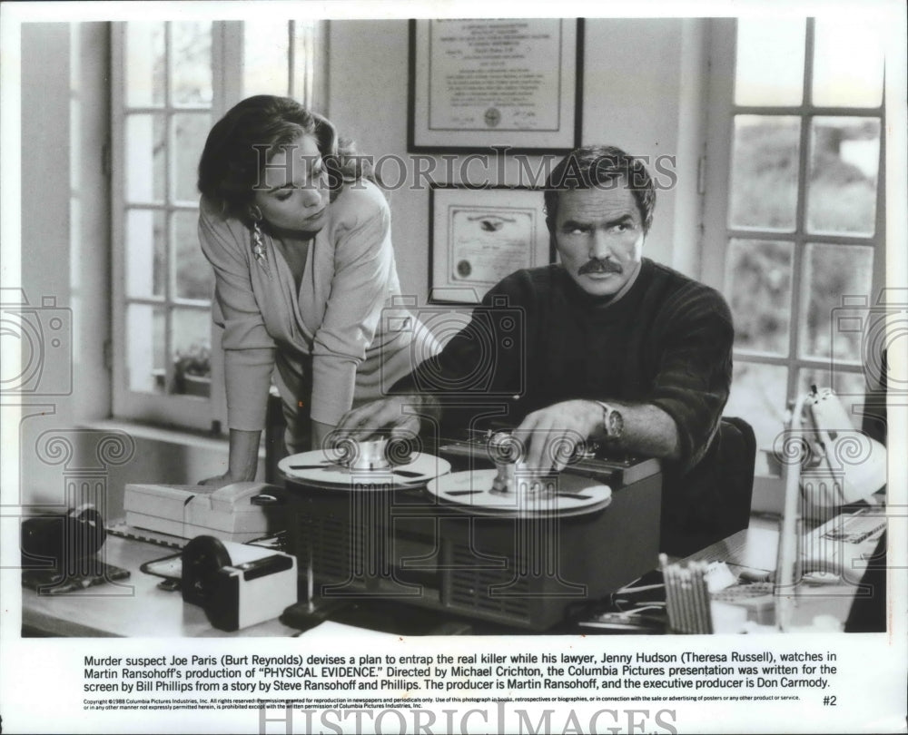 1988, Burt Reynolds &amp; Theresa Russell in &quot;Physical Evidence&quot; - Historic Images