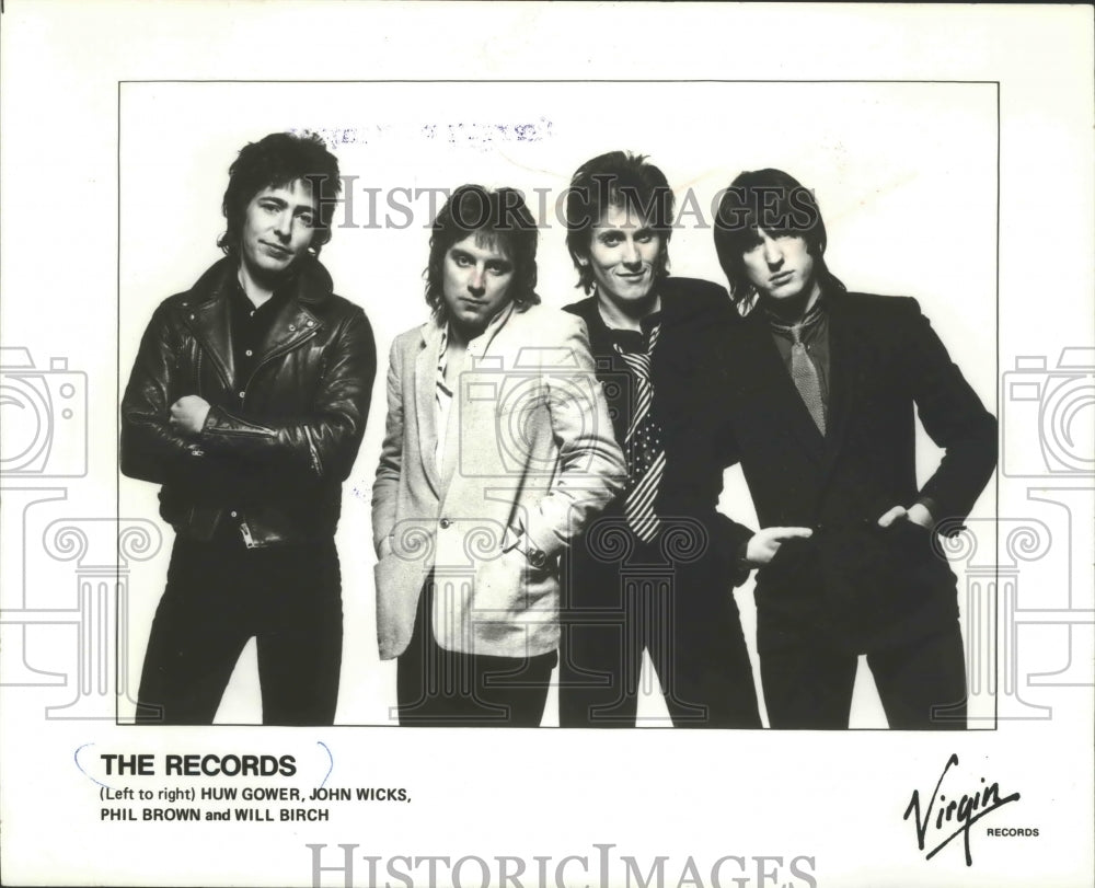 1979 Press Photo "The Records" Huw Gower, John Wicks, Phil Brown, Will Birch-Historic Images