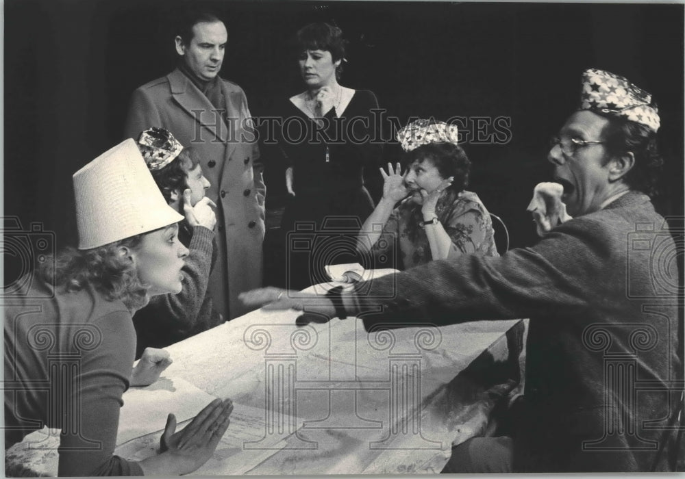 1984 Press Photo Actors of the Milwaukee Chamber Theater in "The Dining Room" - Historic Images