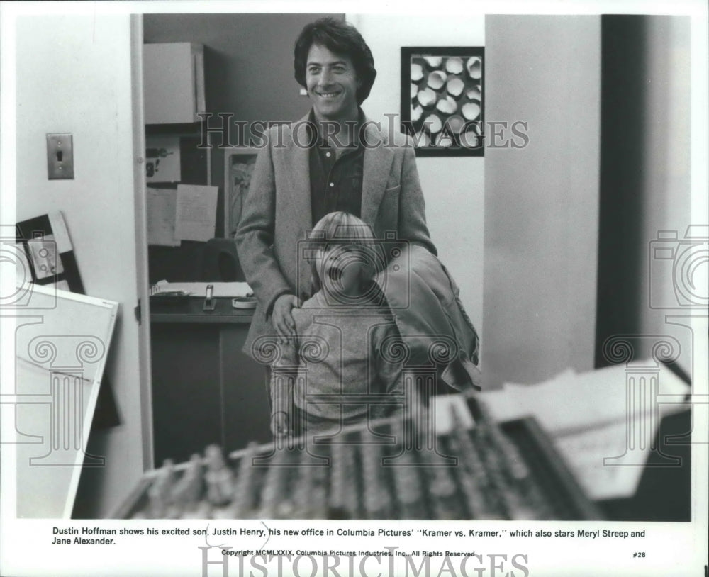 1979, Actor Dustin Hoffman, Justin Henry in "Kramer vs. Kramer" Movie - Historic Images