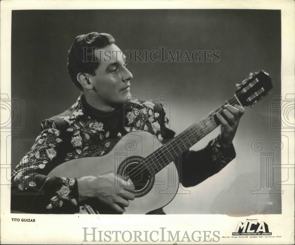 1954, Guitarist Tito Guizar, Mexico&#39;s singing star of motion pictures - Historic Images