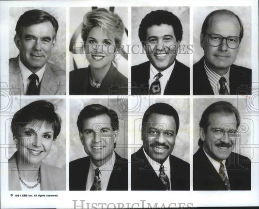 1991 Press Photo Greg Gumbel & CBS Sports' host for 1992 Olympic Winter Games - Historic Images