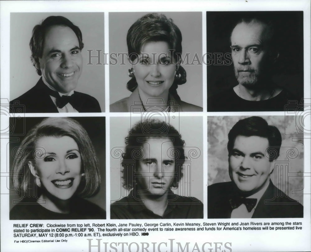 1990 Press Photo Cast of Comic Relief '90 - mjp20570 - Historic Images