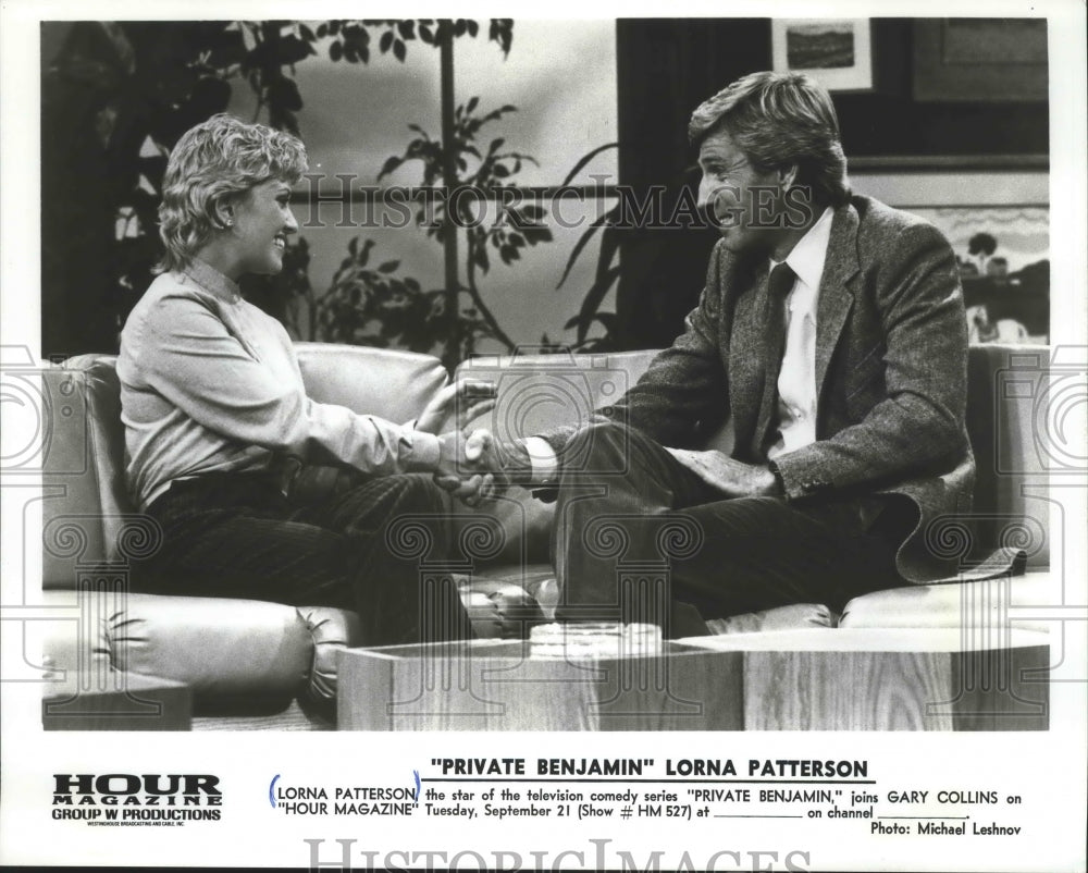 1982 Press Photo Lorna Patterson With Gary Collins On 'Hour Magazine' - Historic Images