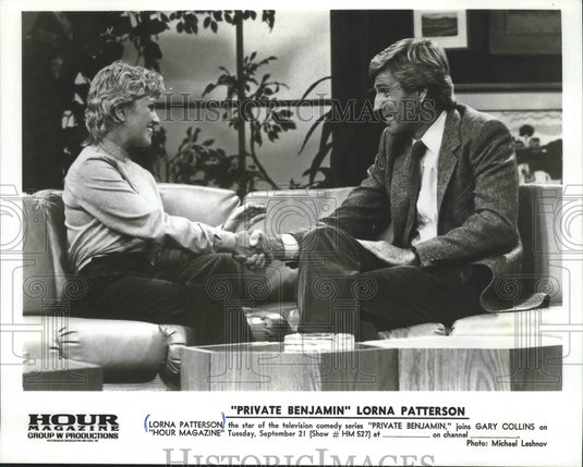 1982 Press Photo Lorna Patterson With Gary Collins On 'Hour Magazine' - Historic Images
