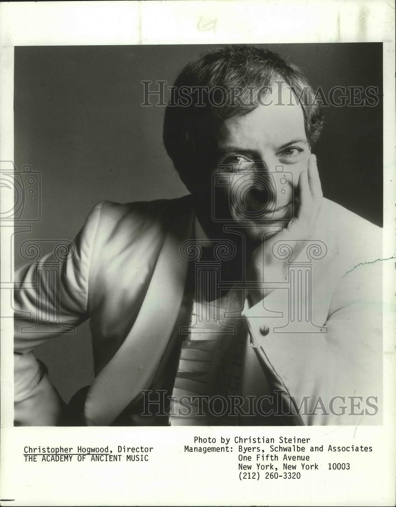 1986 Press Photo Director, Christopher Hogwood, The Academy of Ancient Music - Historic Images