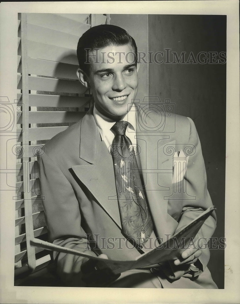 1951, Man Holds Booklet - mjp20928 - Historic Images
