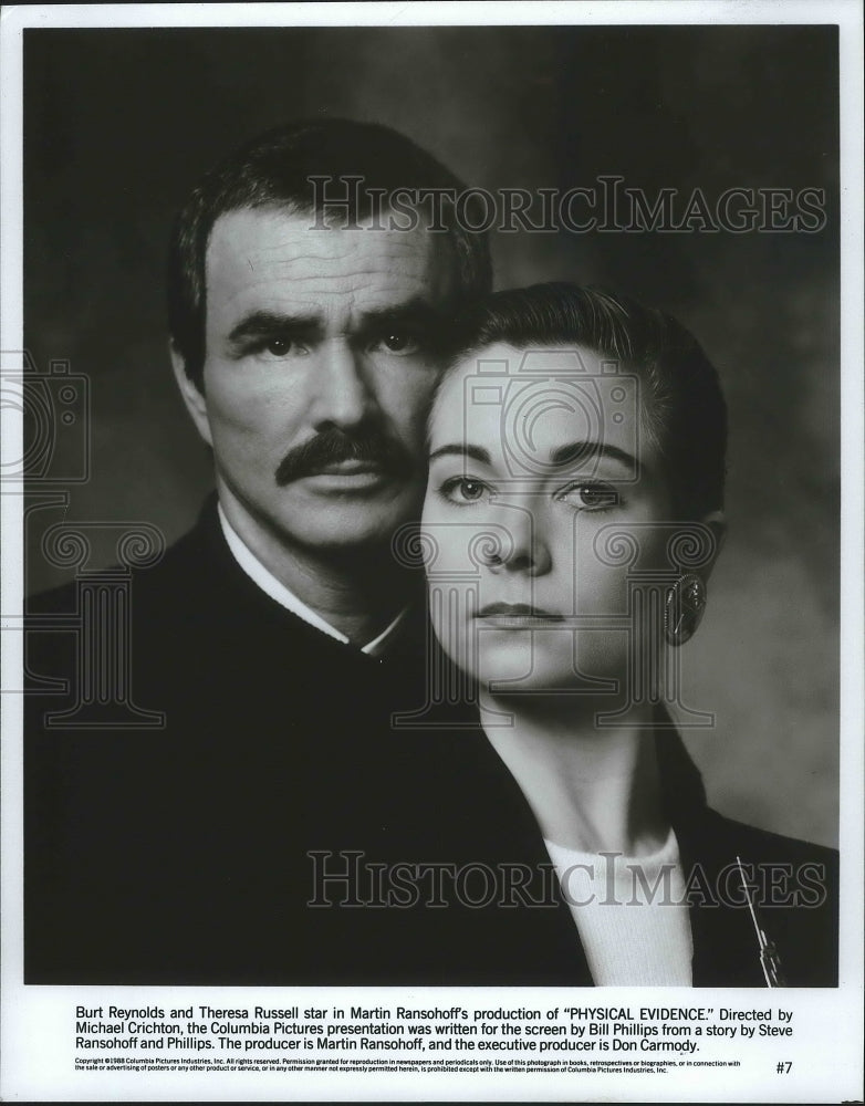 1989, Burt Reynolds and Theresa Russell in &quot;Physical Evidence.&quot; - Historic Images