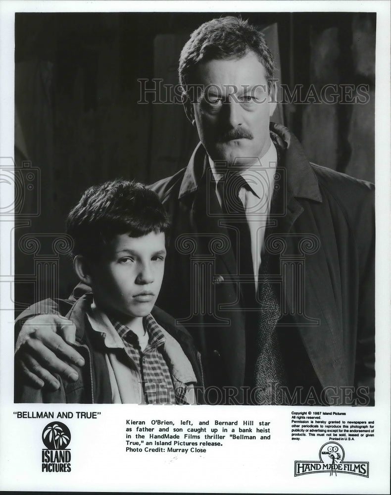 1987 Press Photo Kieran O'Brien & Bernard Hill in "Bellman and True" - mjp21139- Historic Images