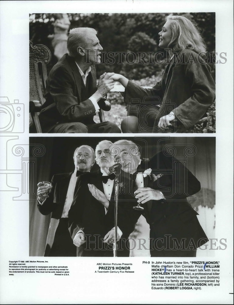 1985 Press Photo Cast members of John Huyston&#39;s &quot;Prizzi&#39;s Honor&quot; - mjp21142- Historic Images