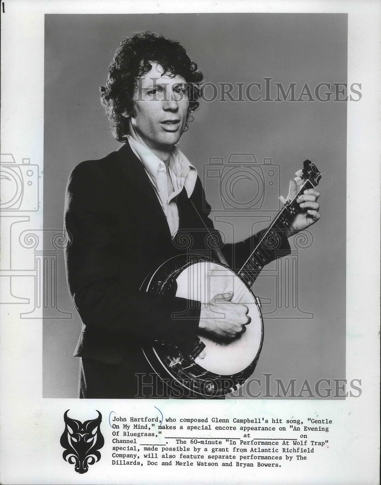 1978 Press Photo John Hartford appears on &quot;An Evening of Bluegrass&quot; - mjp21244-Historic Images