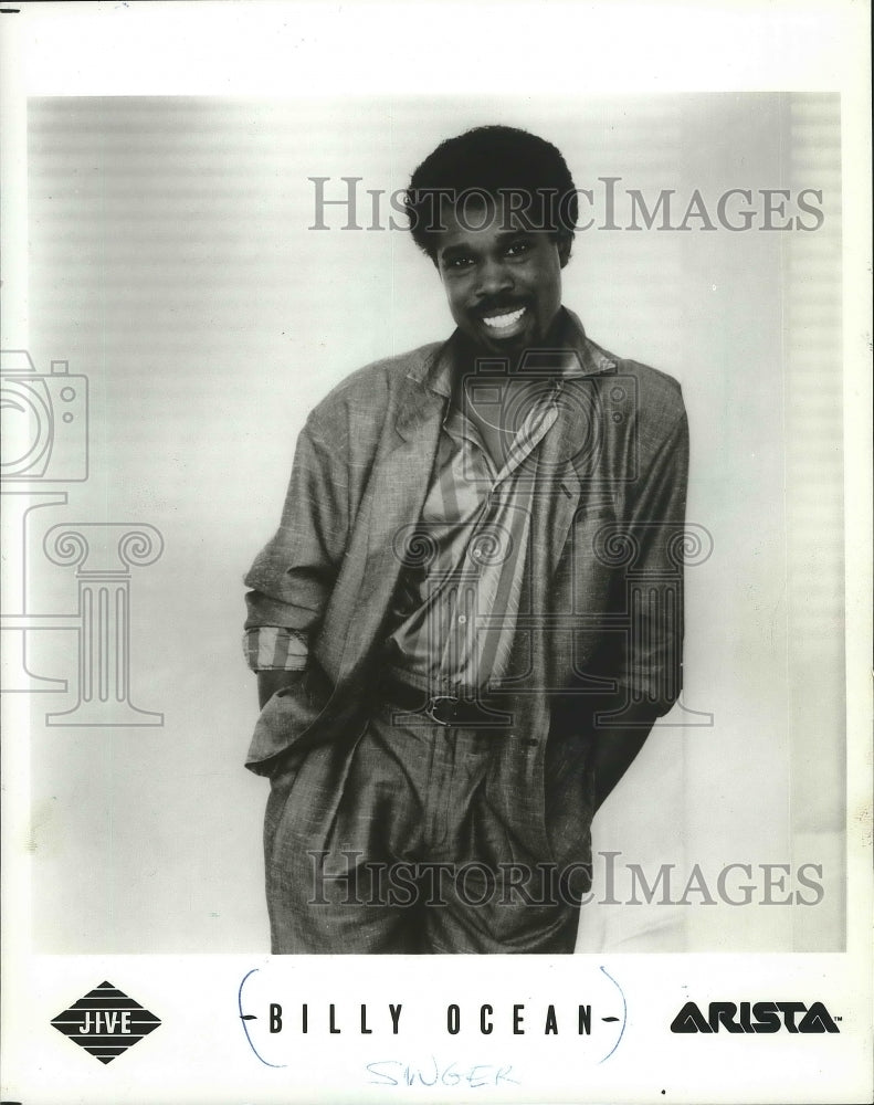 1986 Press Photo Singer Billy Ocean from Arista Records. - mjp21344-Historic Images