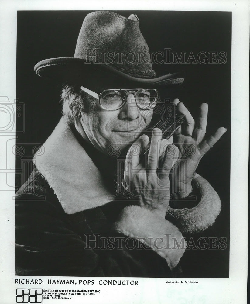 1983 Press Photo Pops Conductor RIchard Hayman With Harmonica - mjp21422 - Historic Images