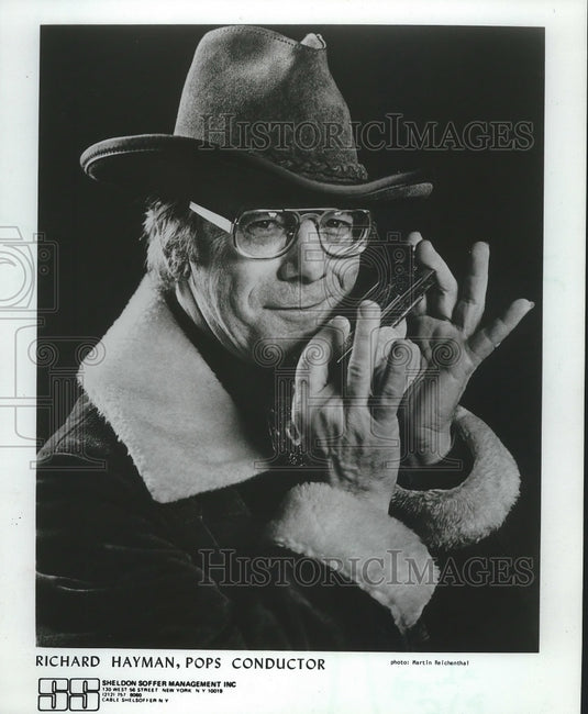 1983 Press Photo Pops Conductor RIchard Hayman With Harmonica - mjp21422 - Historic Images