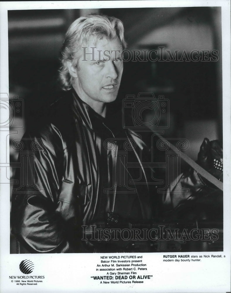 1987, "Wanted: Dead or Alive" star Rutger Hauer - mjp21432 - Historic Images