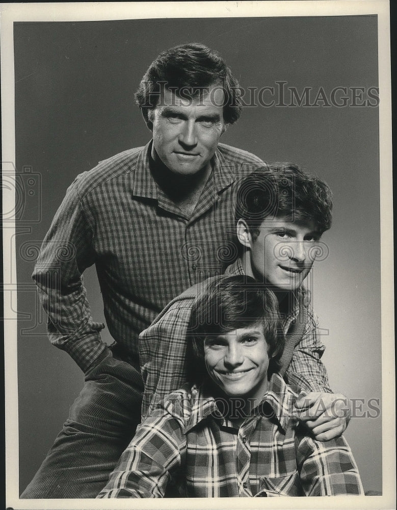1980 Press Photo Robert Hogan, Daniel Zippi and Stephen Manley in CBS's new show - Historic Images