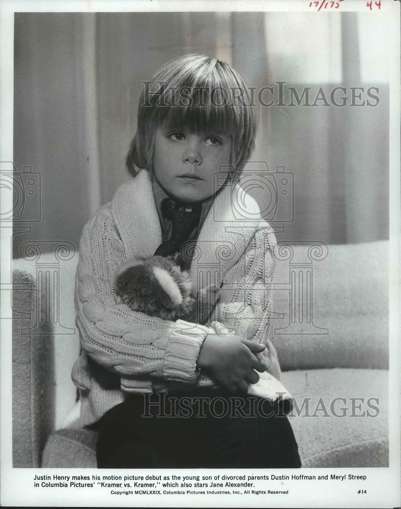 1979 Press Photo Actor Justin Henry Stars In 'Kramer Vs. Kramer' - mjp21587 - Historic Images