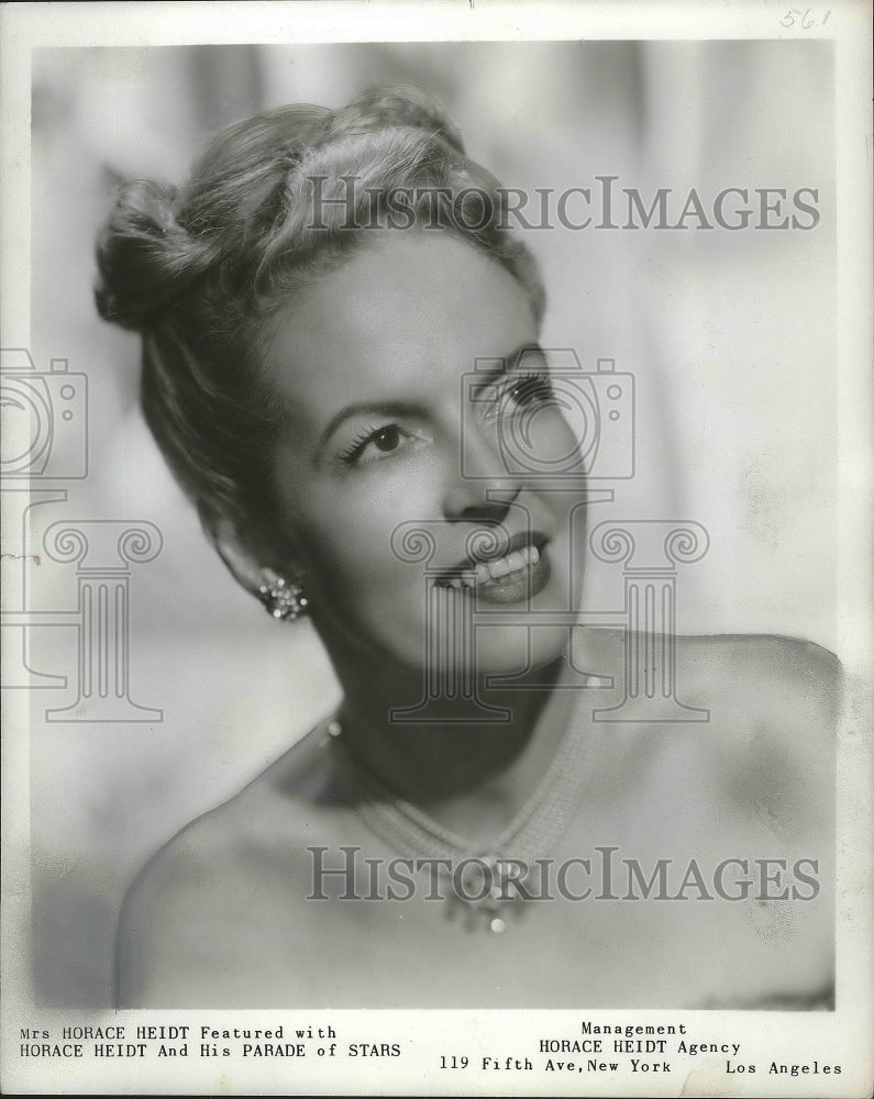 1949, Publicity Director Of Heidt Band And Troupe Mrs. Horace Heidt - Historic Images