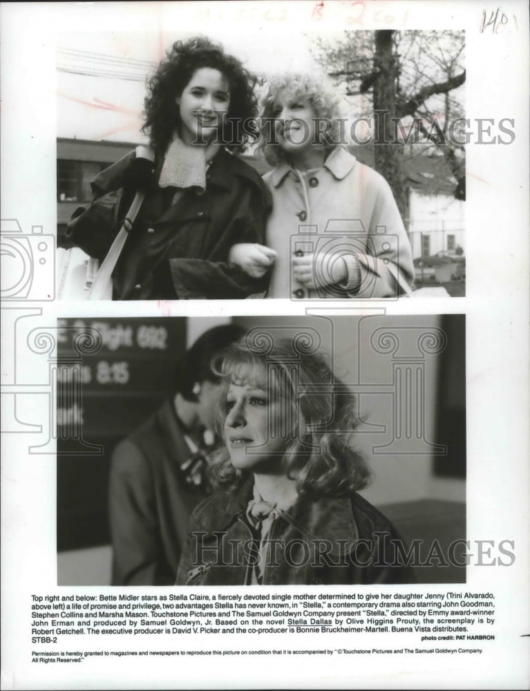 1990 Press Photo Trini Alvarado and Bette Miller in the movie "Stella"- Historic Images