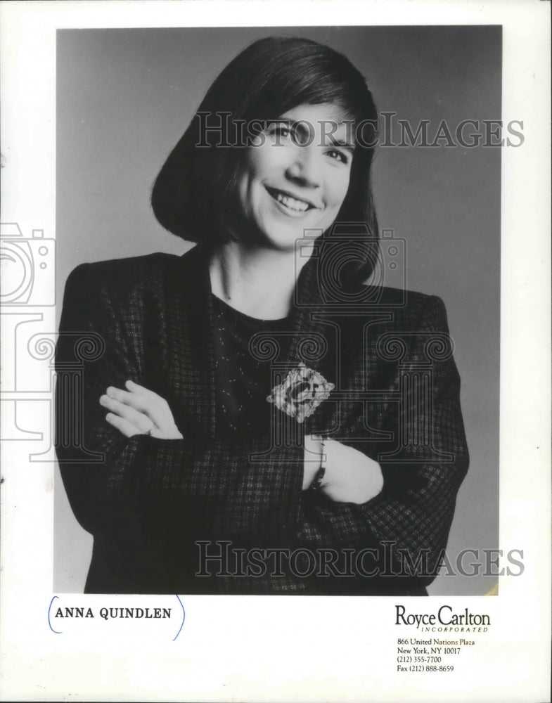 1995 Press Photo Author and columnist of the New York Times, Anna Quindlen - Historic Images