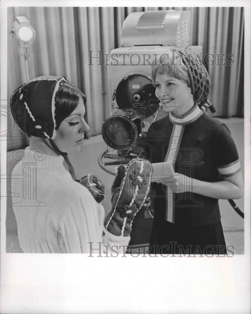 1968, Bee Raasch, hostess of "Today for Women" with unidentified lady - Historic Images