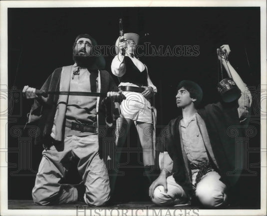 1974, Milwaukee Repertory theater actors in the play "La Turista." - Historic Images