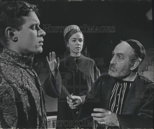1967, Play actors Charles Kimbrough, Boris Tumarin and Janet Kapral. - Historic Images