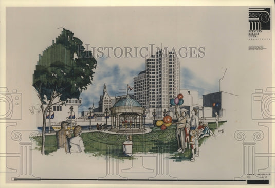 1994, Midwest Express Airlines Inc. to build stage in Milwaukee park - Historic Images
