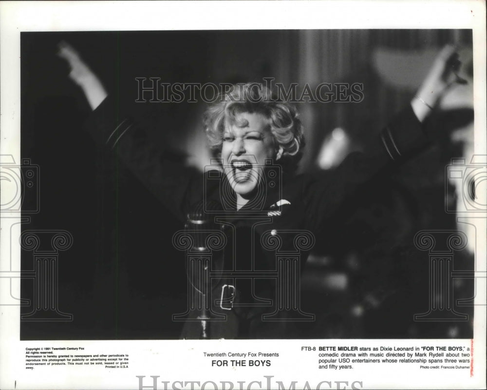 1991 Press Photo Actress Bette Midler Stars In &#39;For The Boys&#39; - mjp22482 - Historic Images