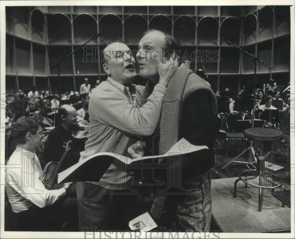 1991, Werner Klemperer, Zdenek Macal at Uihlein Hall Recording - Historic Images