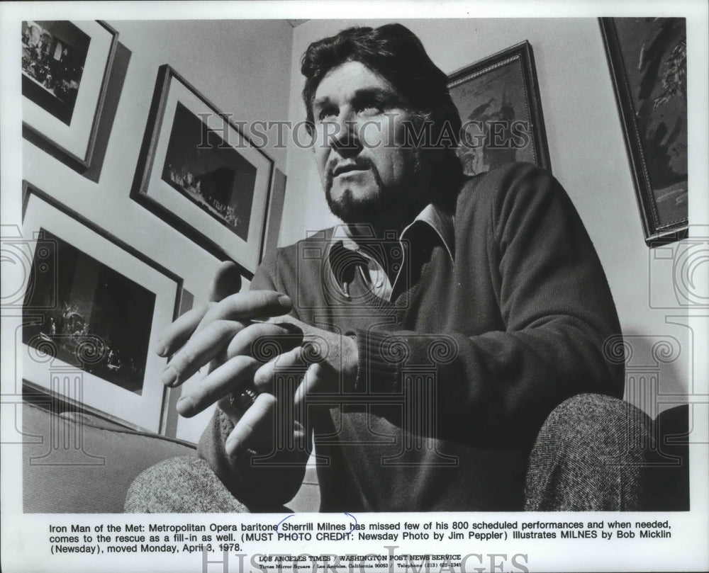 1978 Press Photo Sherrill Milnes, Baritone - mjp22587-Historic Images