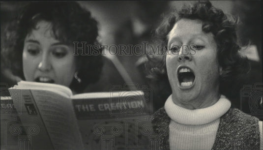 1985, Sopranos Carol Stoecker & other at Ascension Lutheran Church - Historic Images