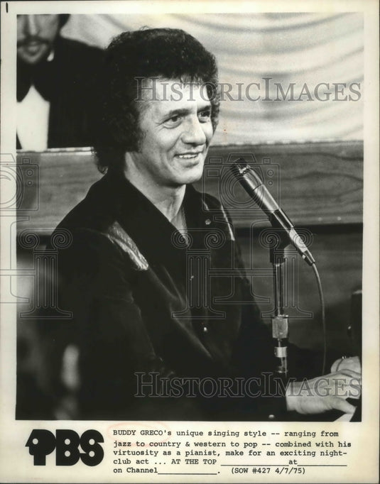 1975 Press Photo Buddy Greco, singer, and pianist-Historic Images