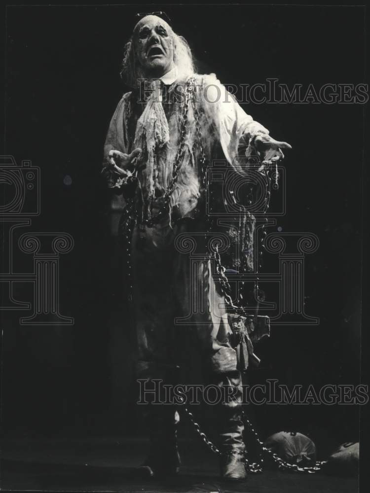 1981, Larry Shue plays Marley in A Christmas Carol play - mjp23071 - Historic Images
