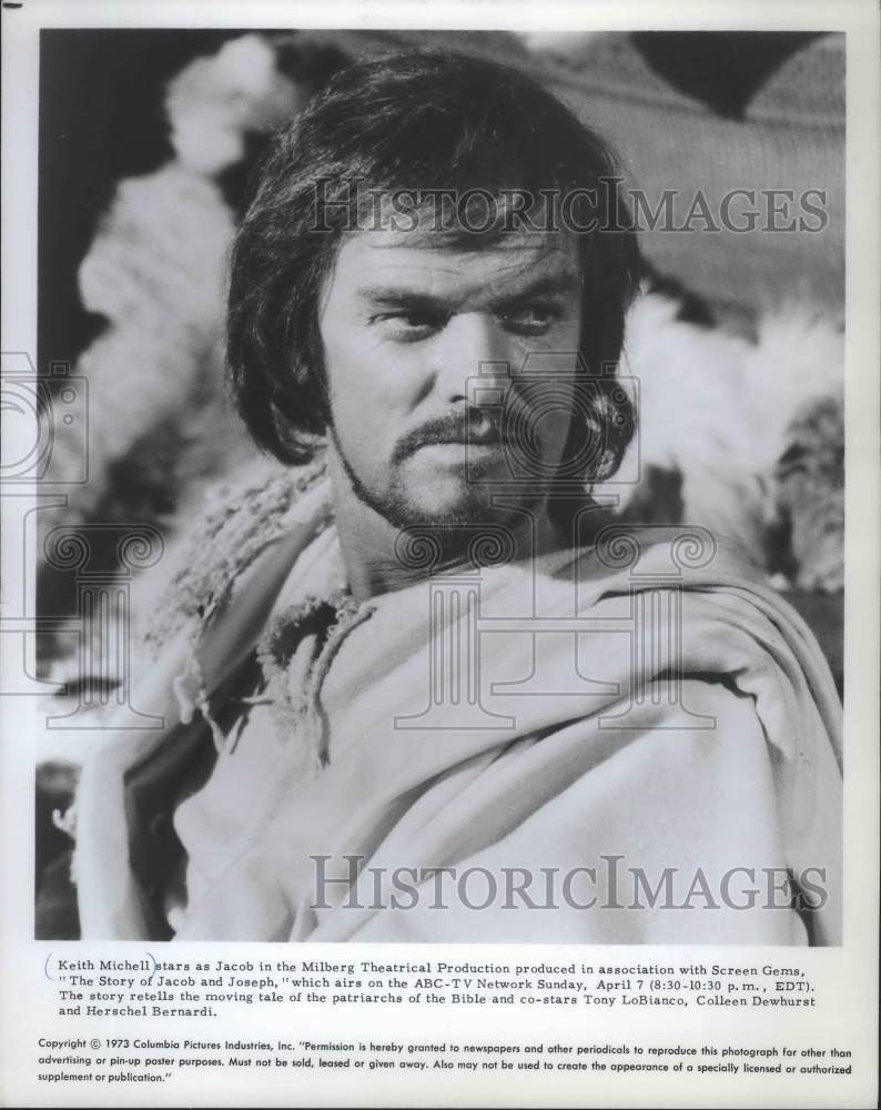 1973 Press Photo Keith Michell stars as Jacob in The Story of Jacob and Joseph - Historic Images