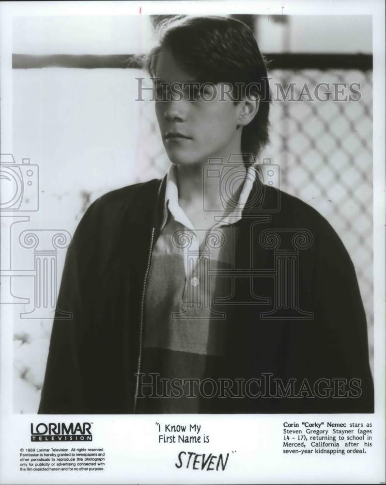 1989 Actor Corin "Corky" Nemec in "I Know My First Name Is Steven" - Historic Images