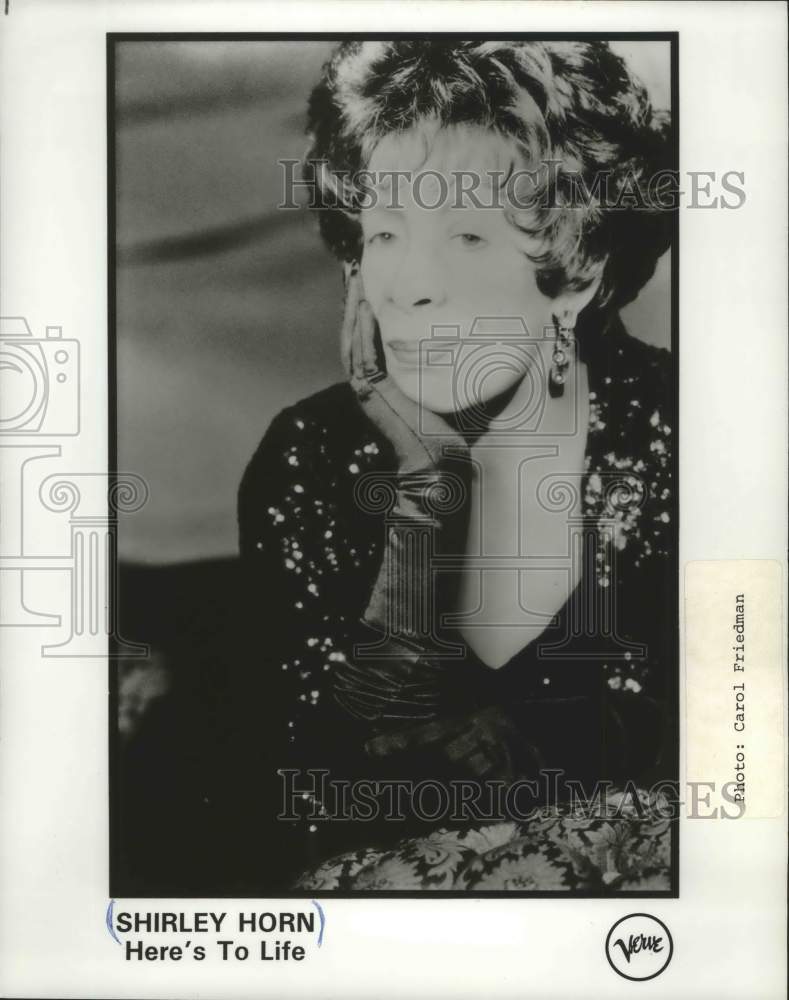 Press Photo Singer Shirley Horn poses for her album, &quot;Here&#39;s To Life&quot; - Historic Images