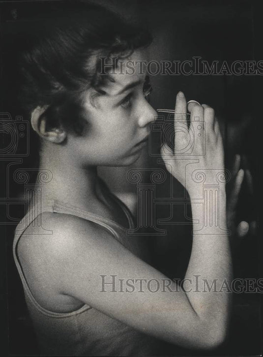1988, Brienne Hale preparing for "The Nutcracker" - mjp23497 - Historic Images