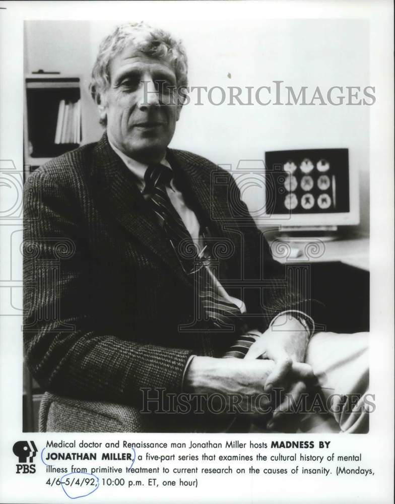 1992, Doctor Jonathan Miller hosts "Madness by Jonathan Miller" - Historic Images